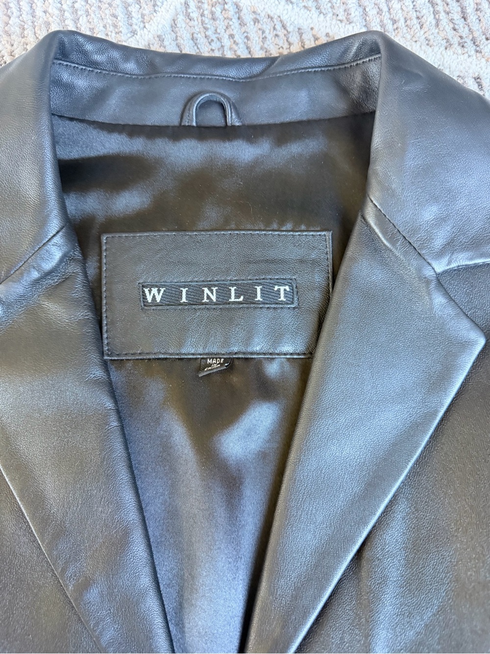 Classic Black Leather Blazer Jacket - Women's - Picture 2 of 5